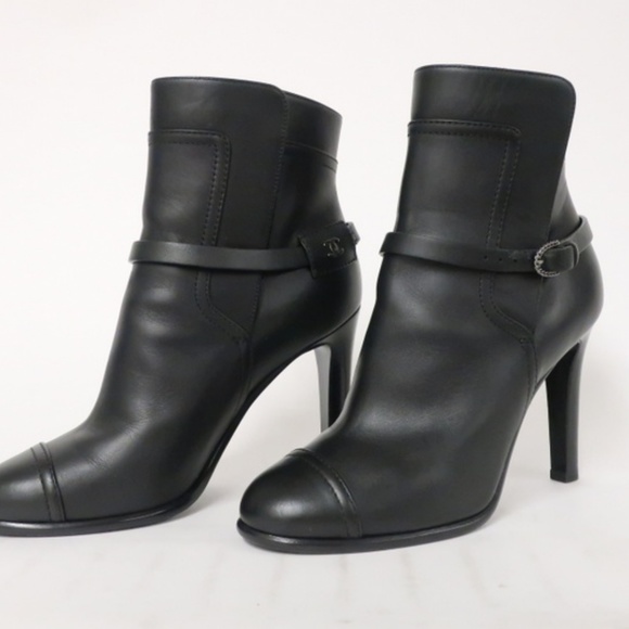 Chanel Cap Toe Ankle Boot Black Leather - Picture 3 of 8